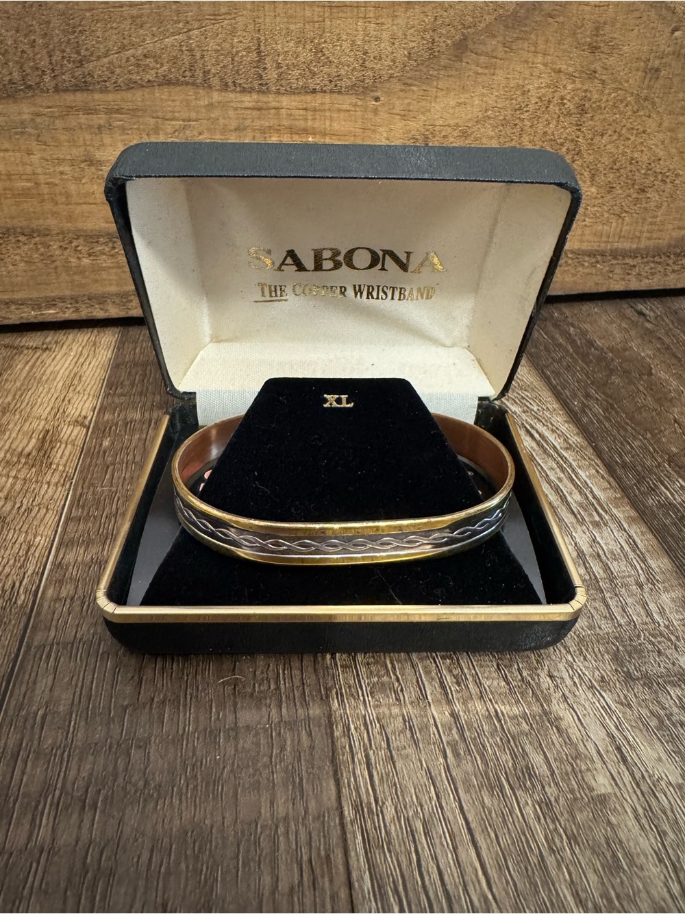 VINTAGE SABONA LONDON COPPER LINED CUFF BRACELET Size XL NEW